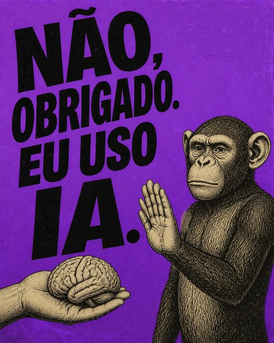 Não, obrigado. Eu uso IA. — slide 1 de 1