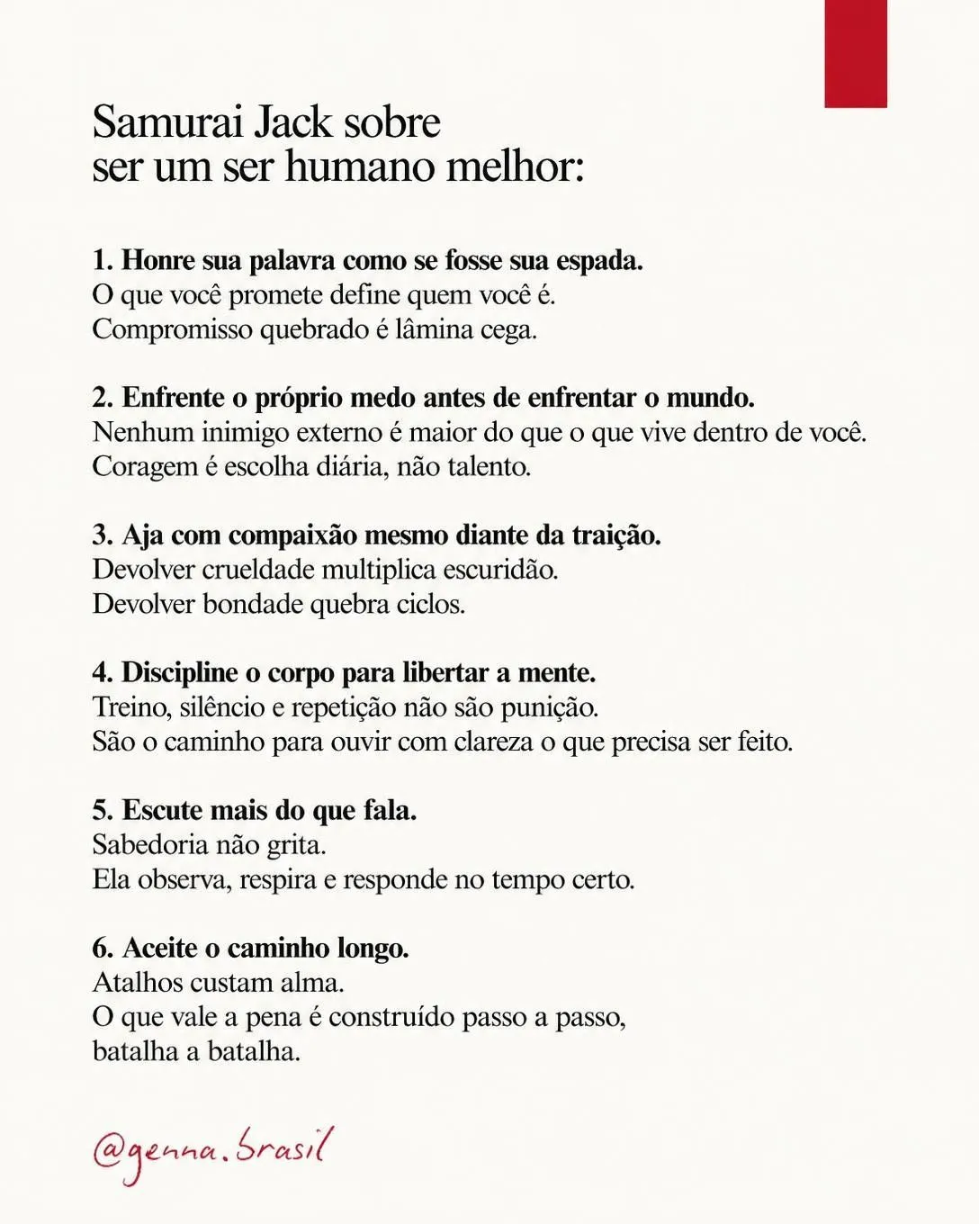 Samurai Jack sobre ser um ser humano melhor — slide 2 de 4