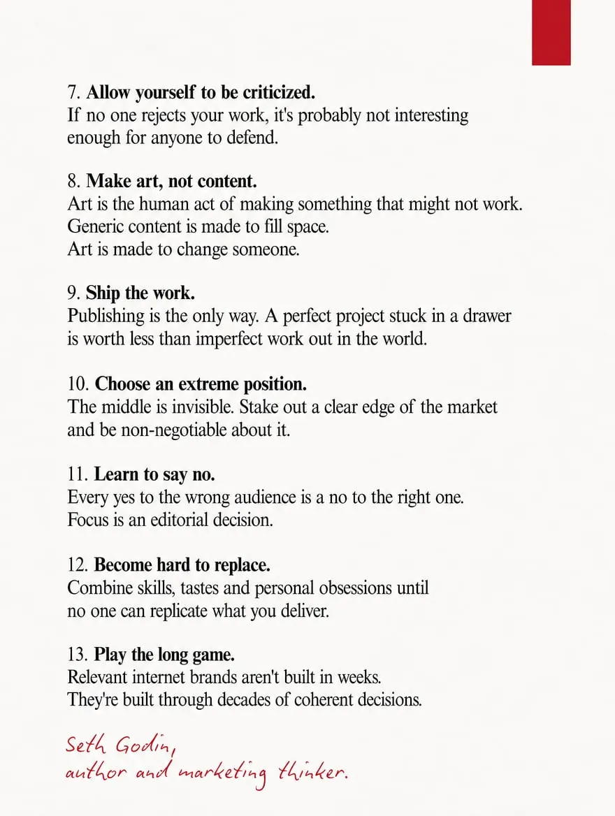 Seth Godin: how to stand out online — slide 3 of 4